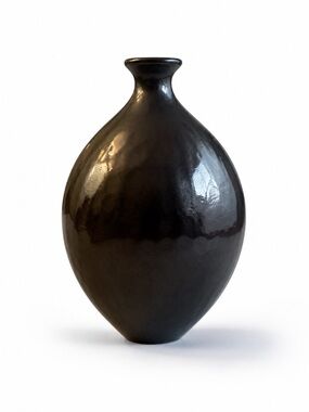 Bombay Vintage Metallic Black Ceramic Bud Vase